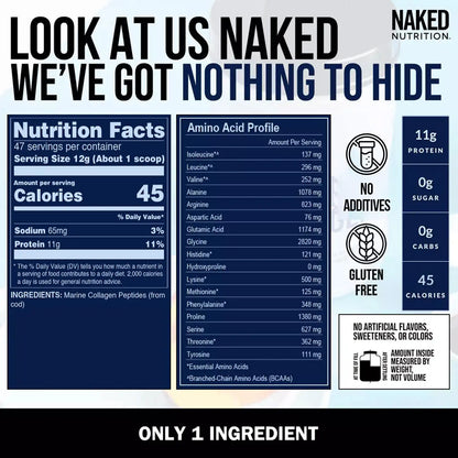 Marine Collagen Peptides Protein Powder | Naked Marine Collagen