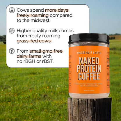 Hazelnut Latte Protein Iced Coffee | Naked Protein Coffee - 17 Servings