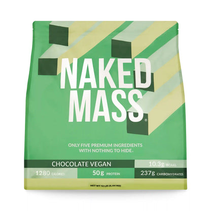 Chocolate Vegan Mass Gainer Supplement | Naked Vegan Mass - 12LB