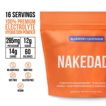 Electrolytes Powder Packets - Blueberry Lemonade | Nakedade
