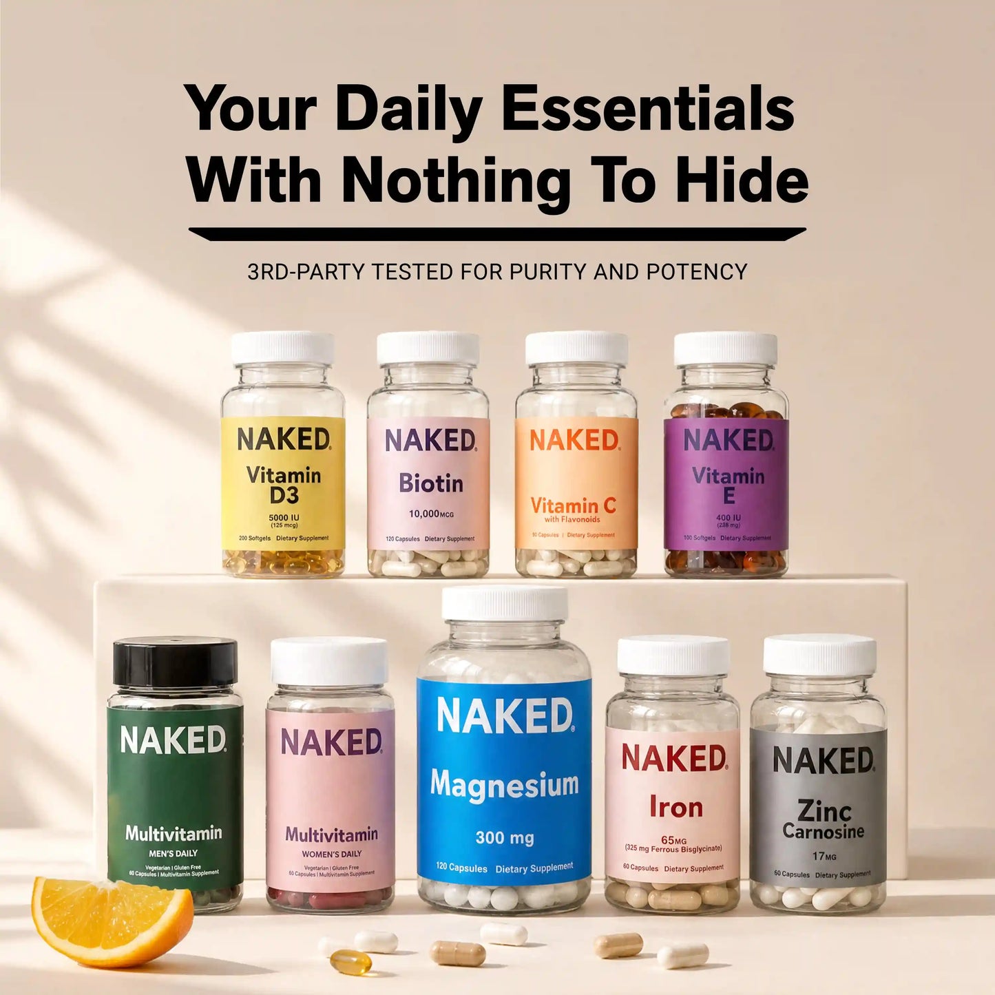 Daily Vitamin D3 Supplement | Naked Vitamin D - 200 Softgels