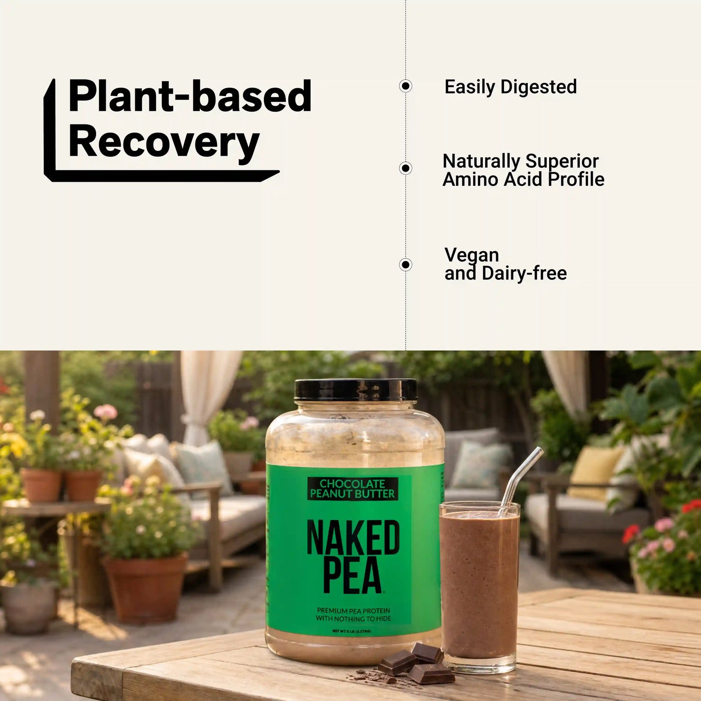 Chocolate Peanut Butter Pea Protein Powder | Naked Pea - 5LB