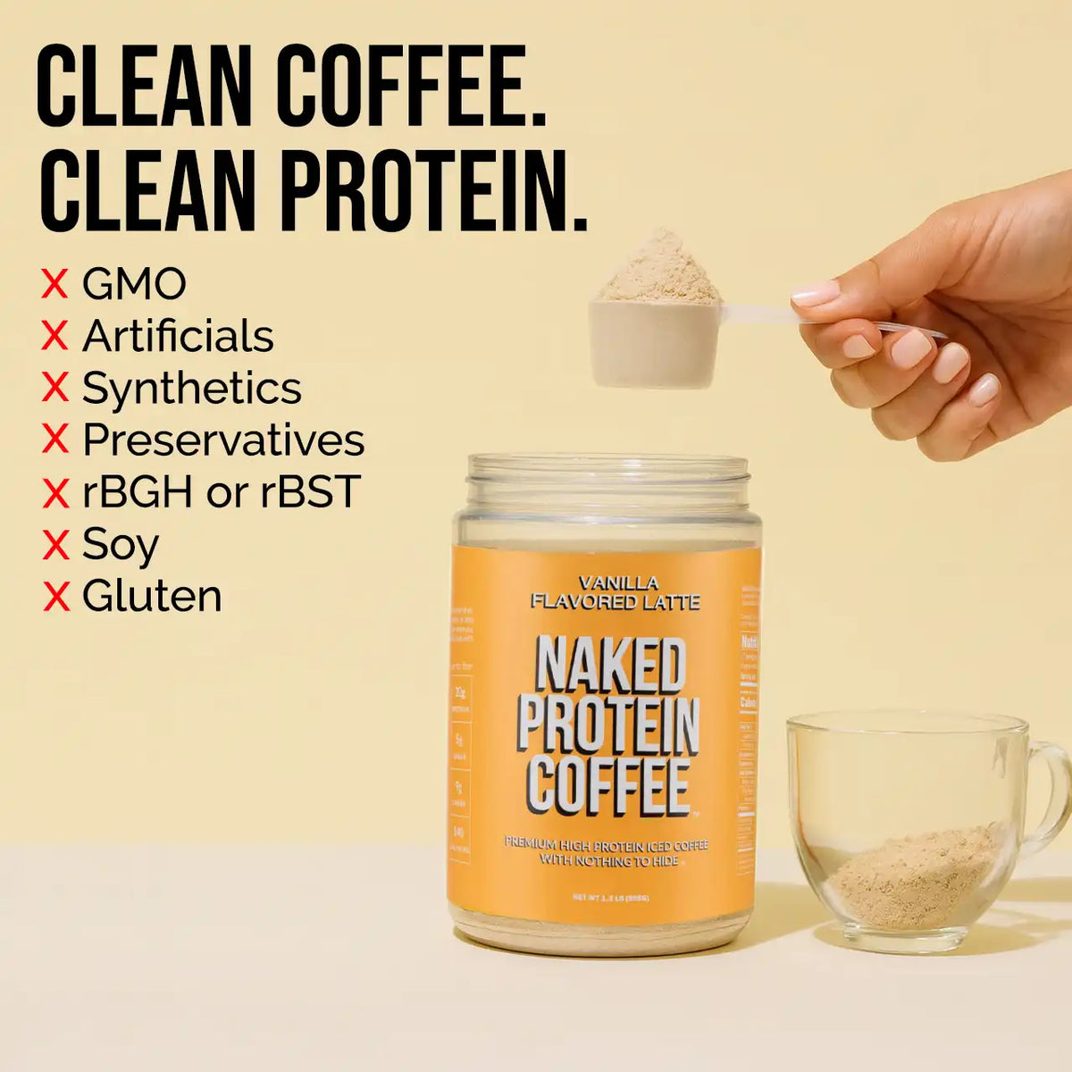 Vanilla Latte Protein Iced Coffee | Naked Protein Coffee - 17 Servings