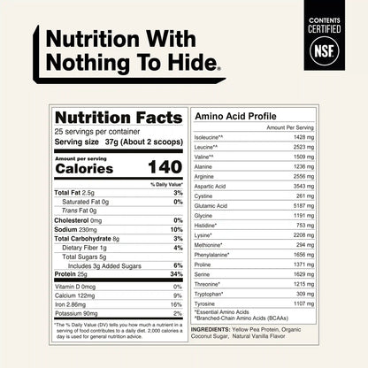 Vanilla Pea Protein Powder | Naked Vanilla Pea - 2LB