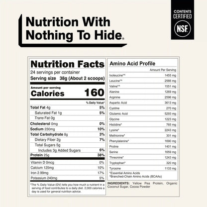 Chocolate Pea Protein Powder | Naked Chocolate Pea - 2LB