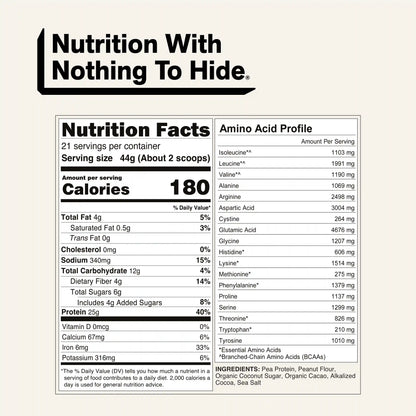 Chocolate Peanut Butter Pea Protein Powder | Naked Pea - 2LB