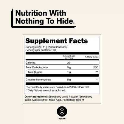 Strawberry Creatine Monohydrate Powder | Naked Creatine - 1.1LB