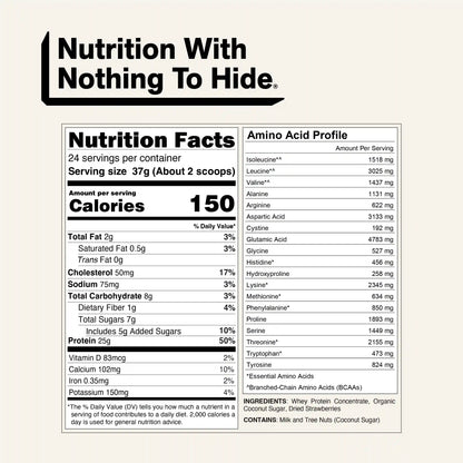 Strawberry Whey Protein Powder | Naked Strawberry Whey - 2LB